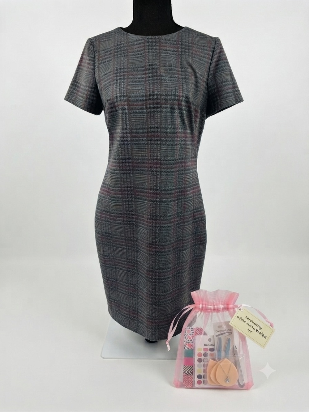 NWOT Lauren Ralph Lauren Glen Plaid Sheath Dress-4 & Beauty Gift Bag